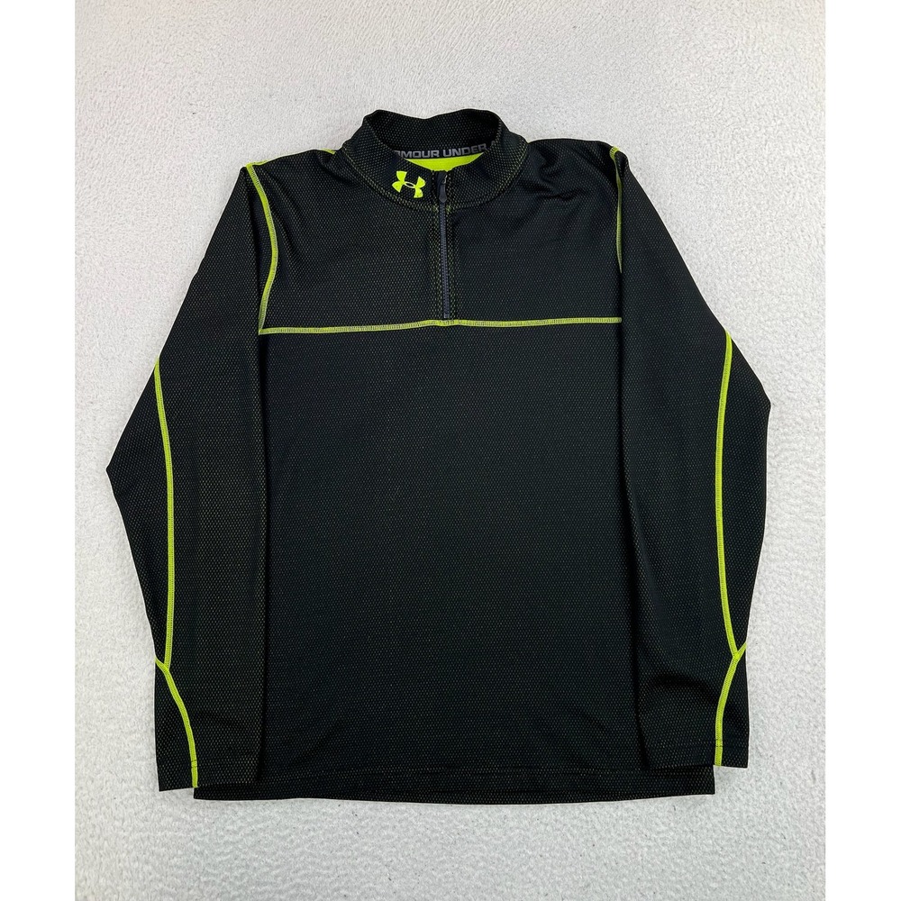 Under Armour Pullover Mens XL Black ColdGear 1/4 Zip Long Sleeve Running Top
